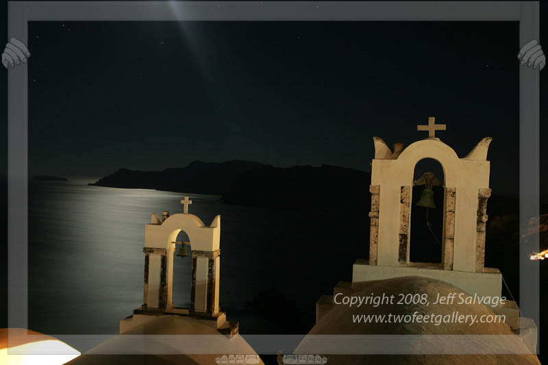 Church Bells at Night - Santorini, Greece
