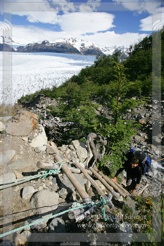 Ladders by Glacier Grey<BR>Torres del Paine Trek - Patagonia, Chile